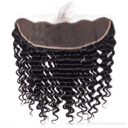 Brazilian Hair China Suppliers, Peruvian Deep Curly Wavy Hair Crochet Braids With Human Hair with Lace Frontal Cl